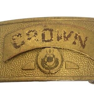CROWN New Mexico Military Institute NMMI Brass Buckle College Seal Cambridge